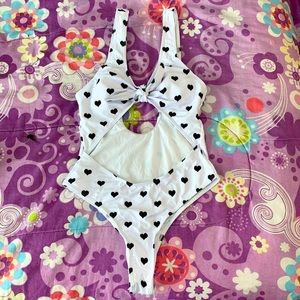 hearts cut out one piece swimsuit